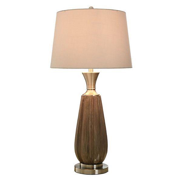 Roanoke Brown Table Lamp with Cream Lamp Shade Unbranded