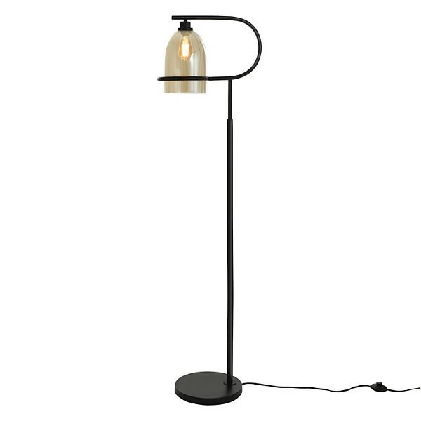 Radiance Black Floor Lamp with Clear Glass Lamp Shade Unbranded