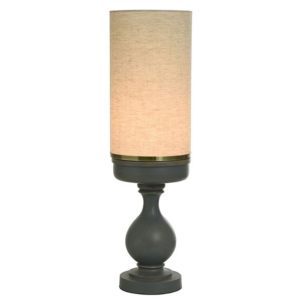 Maverick Grey Uplight Lamp with Cream Linen Lamp Shade Unbranded