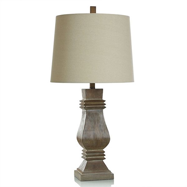 Roanoke Brown Table Lamp with Beige Lamp Shade Unbranded