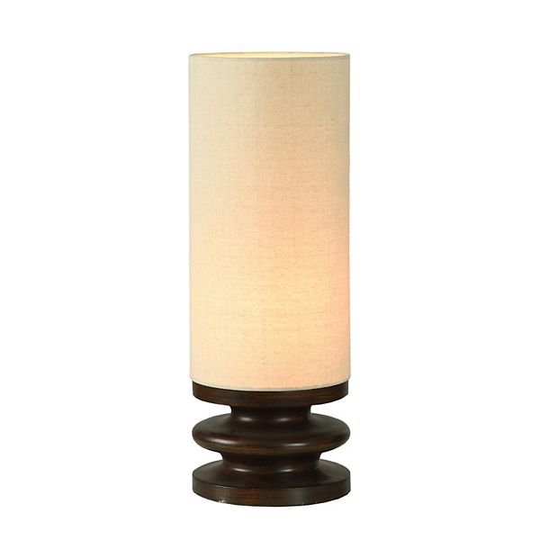 Walnut Ridge Uplight Lamp with Beige Linen Lamp Shade Unbranded