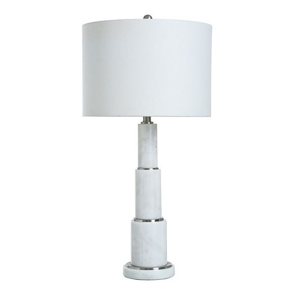 Apilado White Table Lamp with White Lamp Shade Unbranded