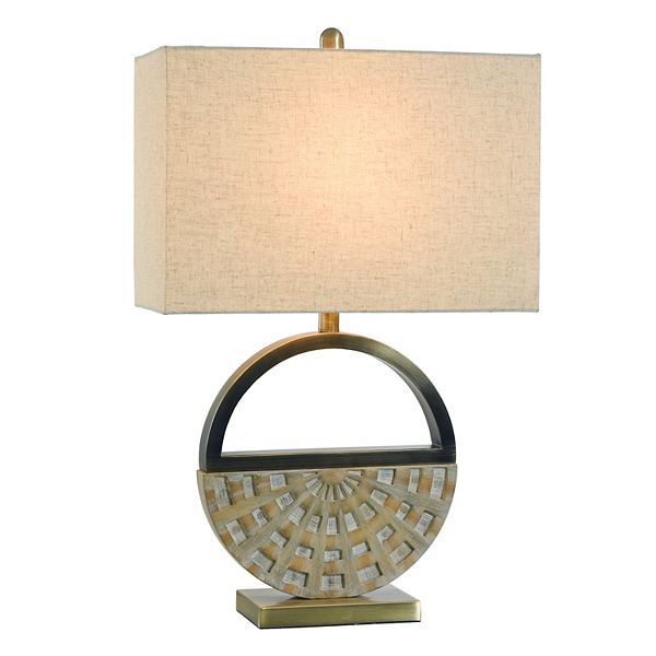 Grifo Gold Table Lamp with Oatmeal Lamp Shade Unbranded