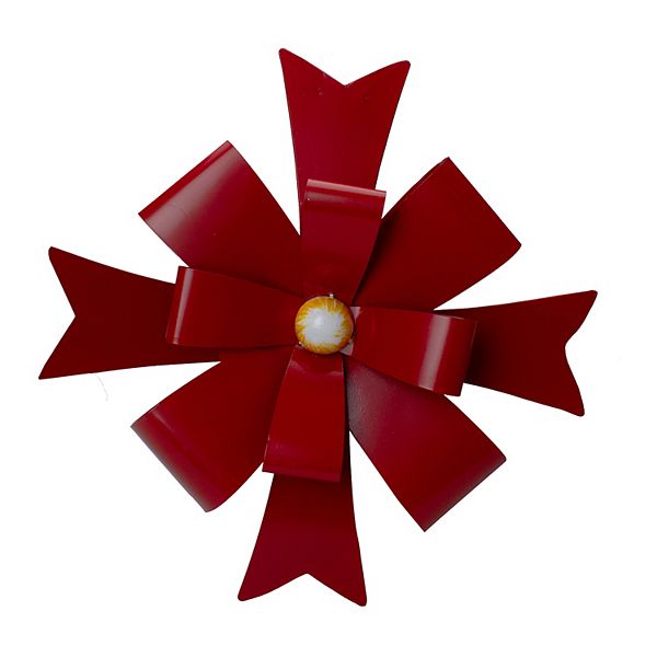 Northlight 19" Red Metal Christmas Bow Wall Decoration Northlight