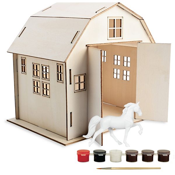 Breyer Horses Stablemates Series Paint Your Own Barn & Horse BREYER