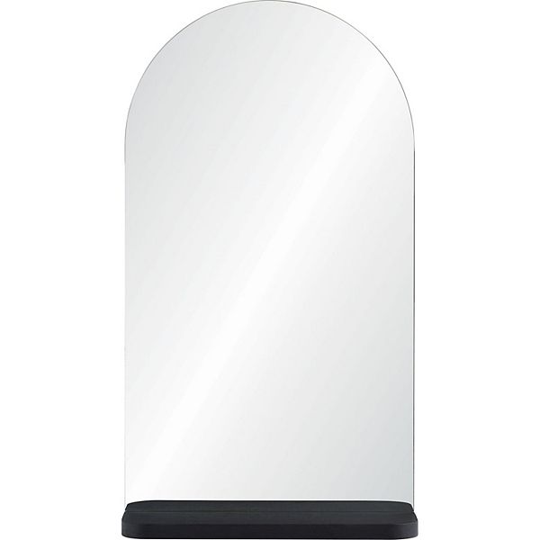 36" Clear Finished Unframed Wall Mirror with Shelf Signature Home Collection