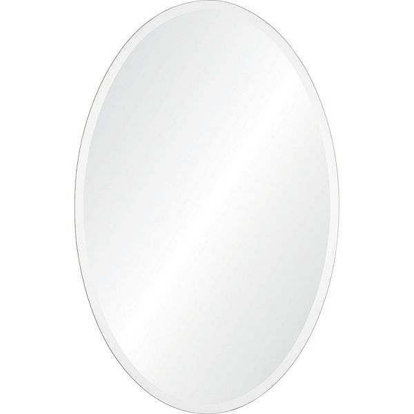 36" Clear Polished Unframed Beveled Oval Wall Mirror Signature Home Collection