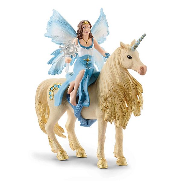 Schleich Bayala: Fairy Eyela Riding On Golden Unicorn Figurine Playset Schleich