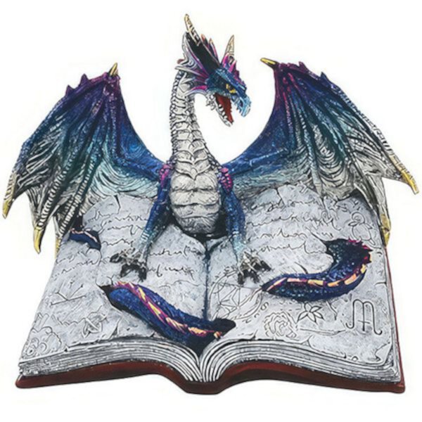 Fc Design 8.75"w Blue Book Of Dragon Figurine  Statue Home Room Decor F.C Design