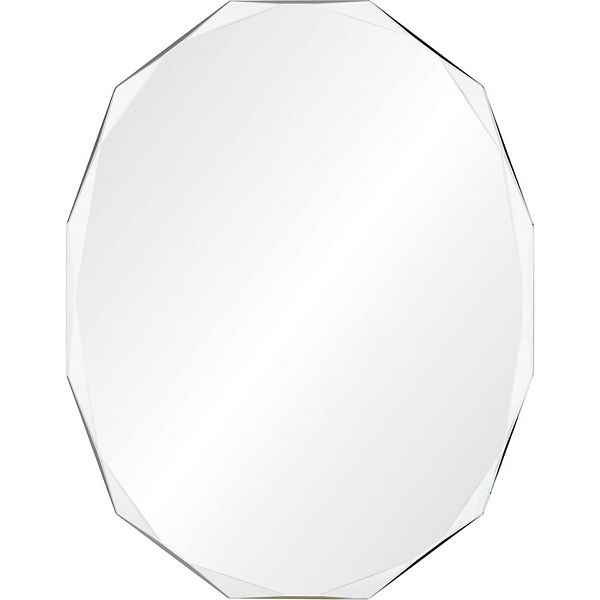 28" Silver Unframed Polygonal Wall Mirror Signature Home Collection