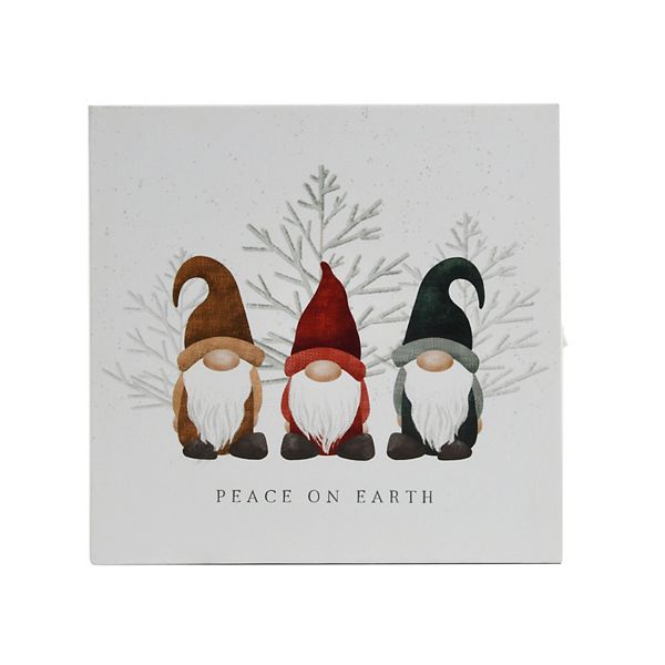 "Peace on Earth" Gnome Light-Up Mini Canvas Decor Unbranded