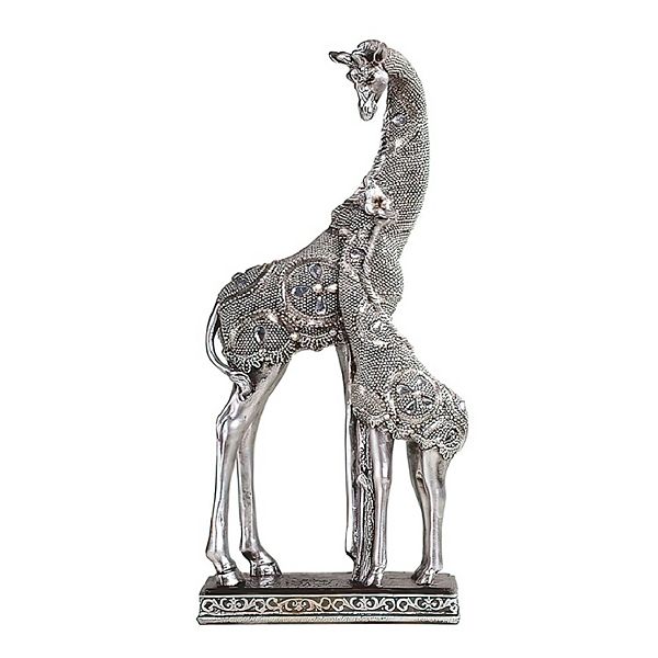 Fc Design 14.75"h Giraffe with Cub Figurine in Silver Finish Home Room Decor F.C Design