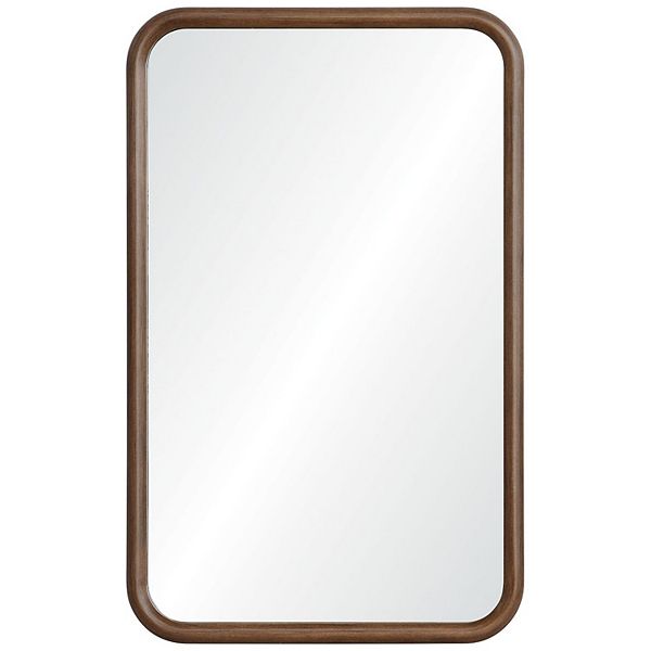 32" Brown Finish Eclectic Design Framed Rectangular Wall Mirror Signature Home Collection