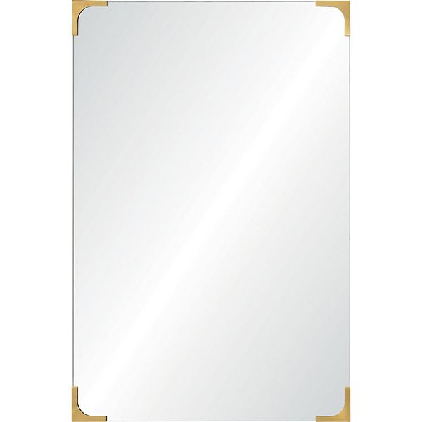 36" Gold and Clear Rectangular Beveled Wall Mirror Signature Home Collection