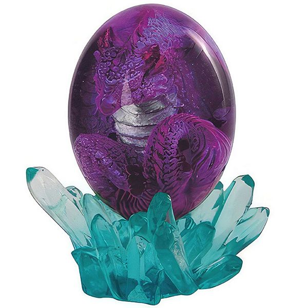 Fc Design 5"h Purple Dragon in Acrylic Egg with Faux Crystal Figurine Statue Home Room Decor F.C Design