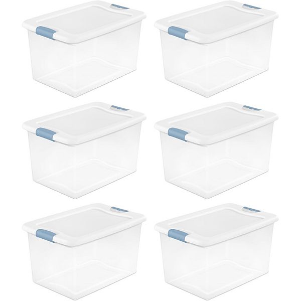 6-piece 25qt. Stackable Latching Storage Box Sterilite