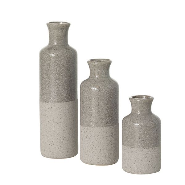 Two-Tone Gray Vases Table Decor 3-piece Set Sullivan's