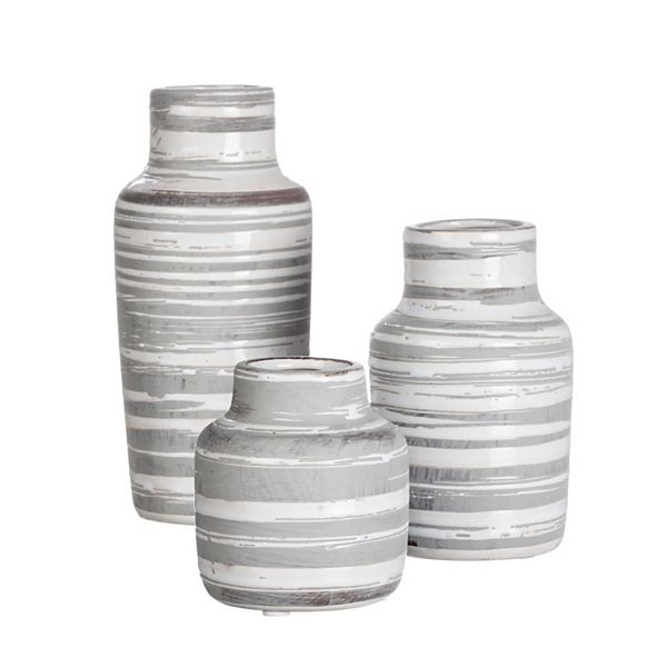 Sullivan's Wild Striped Bottle Vases Table Decor 3 pc Set Sullivan's