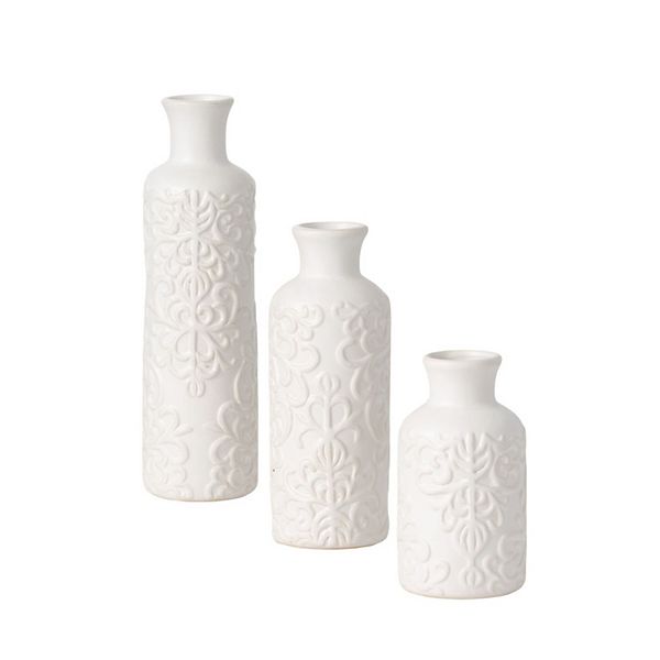 Textured Bottle Vases Table Decor 3-piece Set Sullivan's