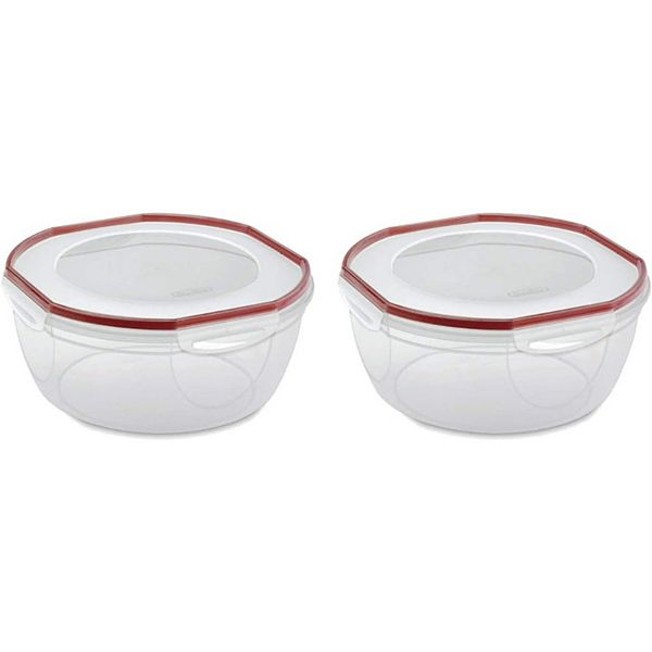 2-piece Plastic Food Storage Bowl Container Sterilite