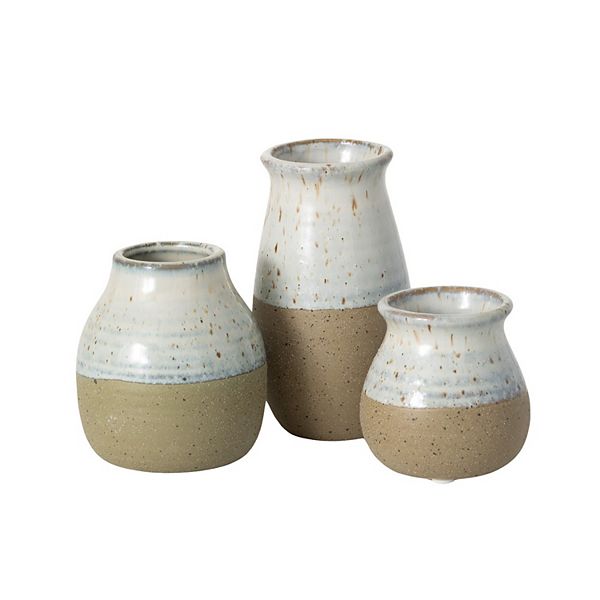 Sullivan's Two-Toned Speckle Vases Table Decor 3 pc Set Sullivan's