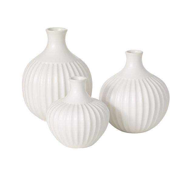 Sullivan's 3-pk. Ribbed White Bottle Vase Set Sullivan's