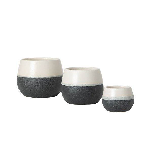 Sullivan's 3-pc. Black And White Planter Table Decor Set Sullivan's