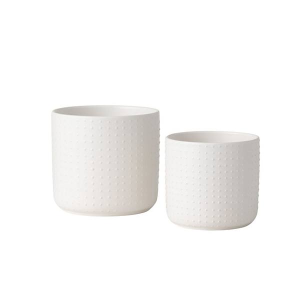 Sullivan's 2-pc. White Dotted Planter Table Decor Set Sullivan's