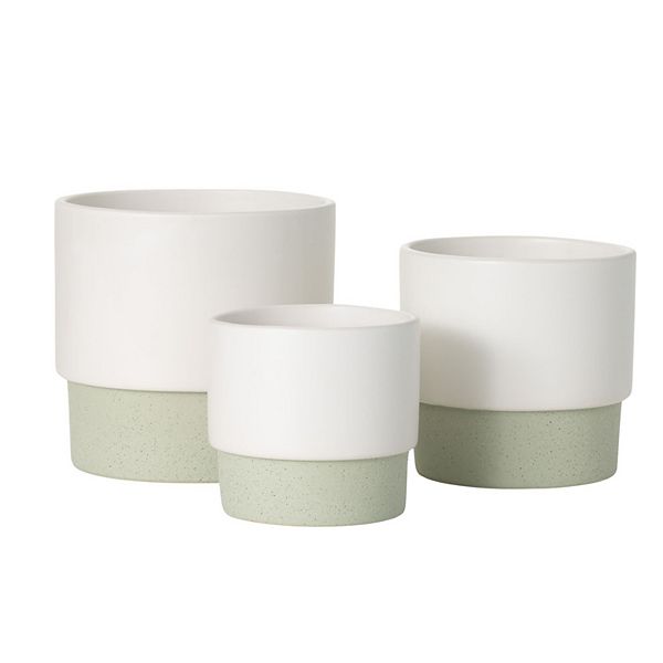 Sullivan's 3-pc. Ceramic Rimmed Two-Toned Pots Table Decor Set Sullivan's