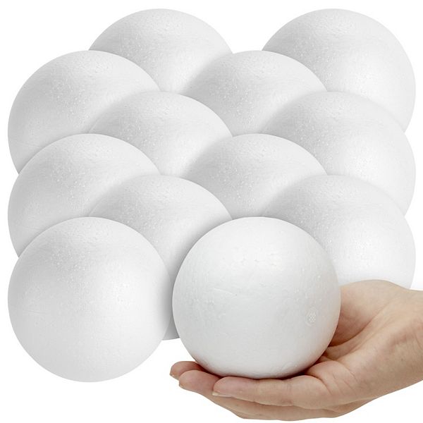 12-pack Foam Balls Round Polystyrene Balls For Art Craft Diy, White, 4" Diameter Juvale