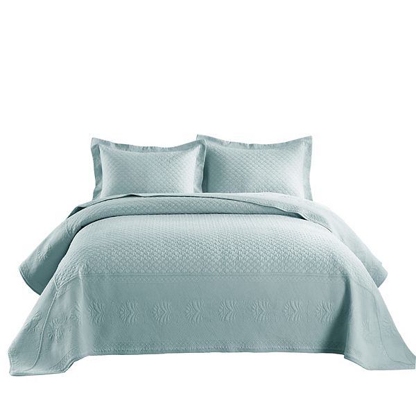 Marcielo 3 Piece 100% Cotton Oversized Bedspread Lightweight Quilt Set MarCielo