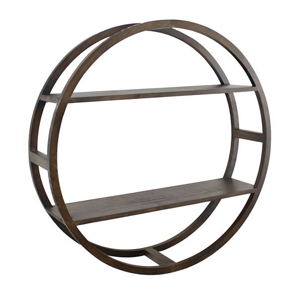 Belle Maison 24-in. Round Wood Two-Tier Wall Shelf Belle Maison