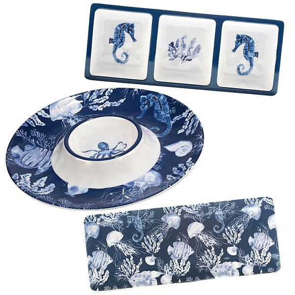 Certified International 3-Piece Sea of Life Hostess Set Certified International