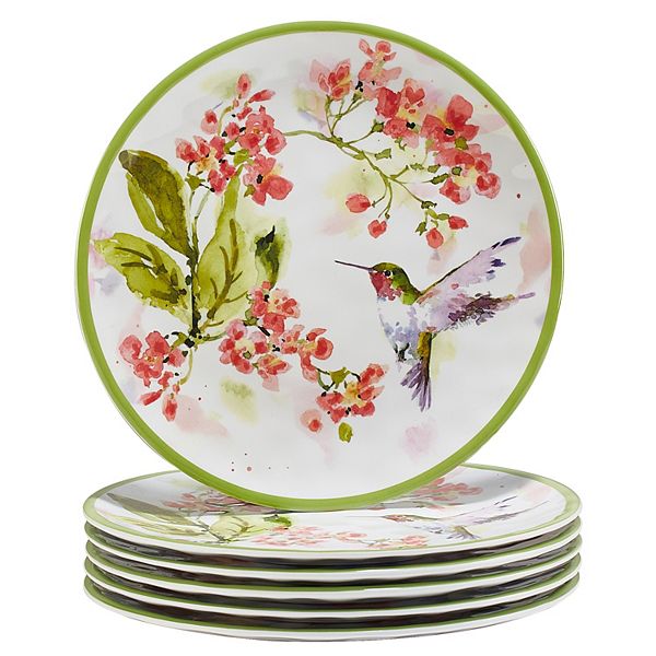 Certified International 6-Piece Hummingbird Salad Plate Set Certified International