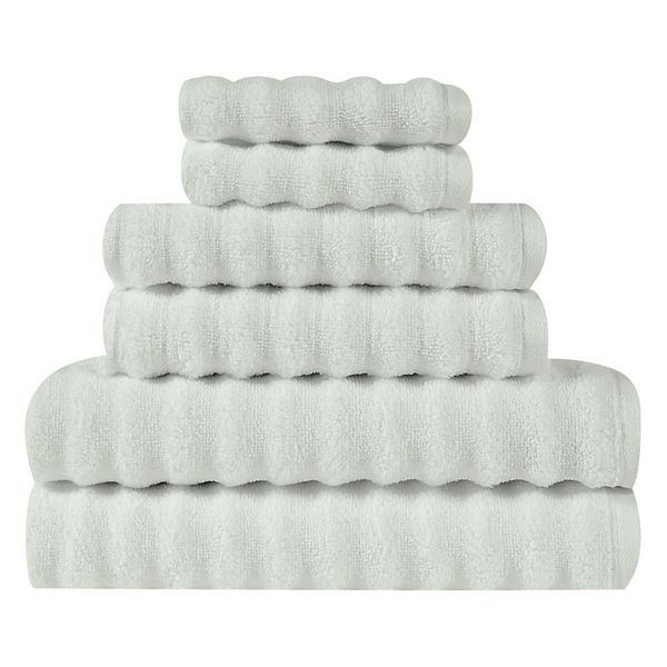 London Fog 6-piece Zero Twist Ribbed Towel Set London Fog