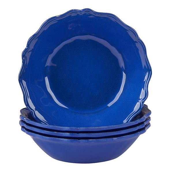 Certified International 4-Piece Blue Indigo Crackle Bowl Set Certified International