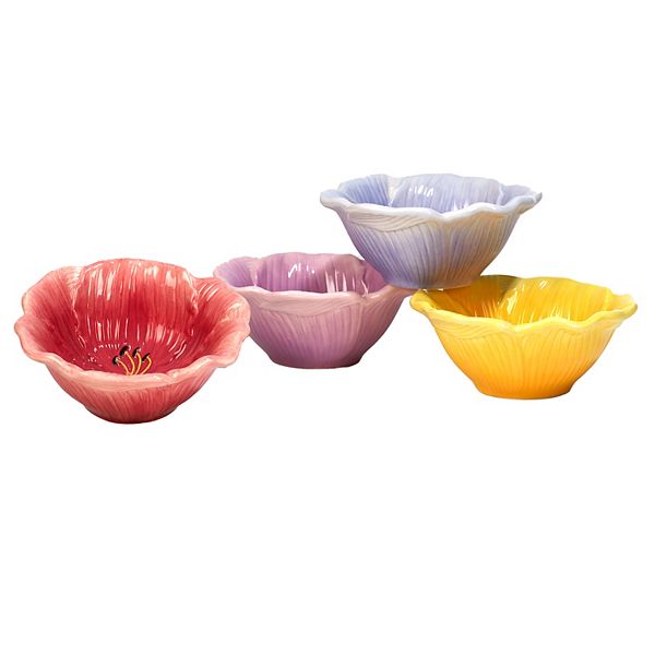 Certified International 4-Piece Hummingbird Ice Cream Bowl Set Certified International