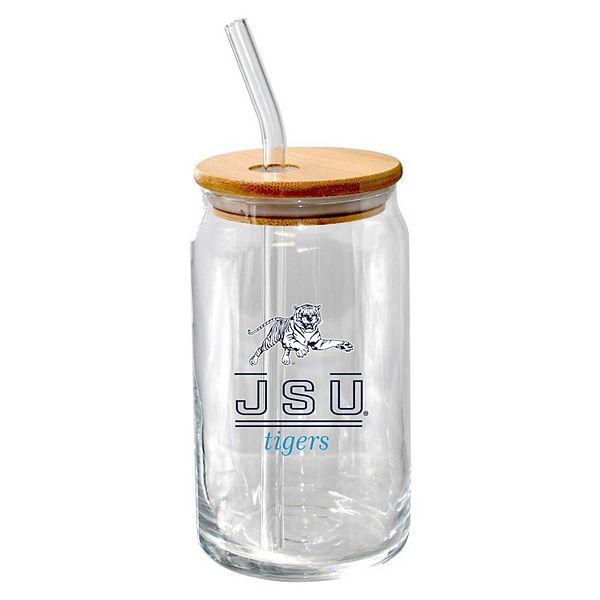 The Memory Company Jackson State Tigers 16oz. Classic Crew Beer Glass with Bamboo Lid The Memory Company