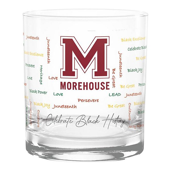 Morehouse Maroon Tigers 14oz. Black History Month Rocks Glass Indigo Falls