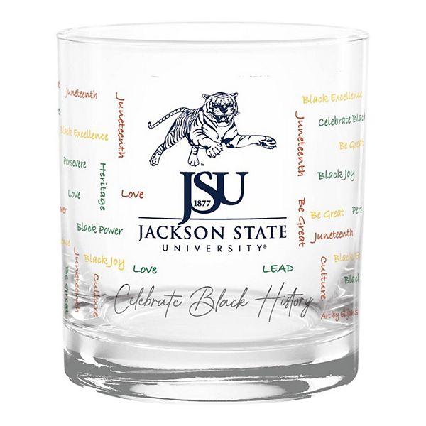 Jackson State Tigers 14oz. Black History Month Rocks Glass Indigo Falls