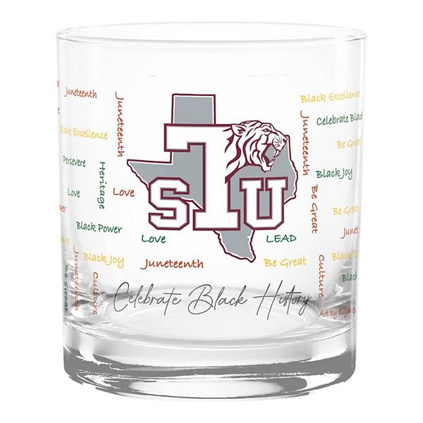 Texas Southern Tigers 14oz. Black History Month Rocks Glass Indigo Falls