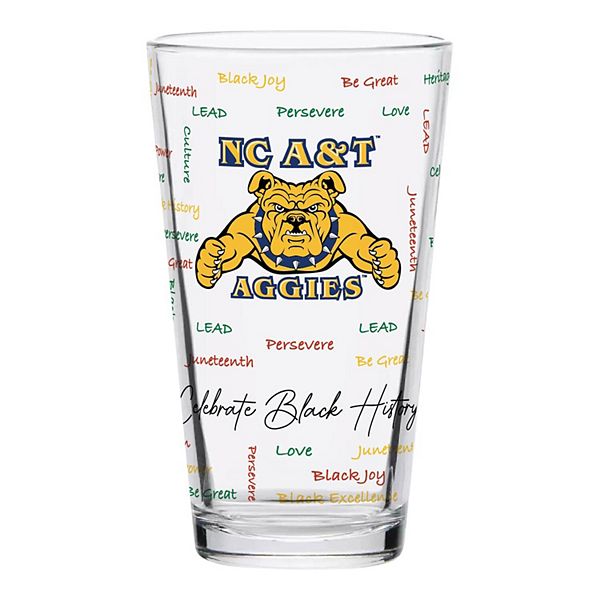 North Carolina A&T Aggies 16oz. Pint Glass Indigo Falls