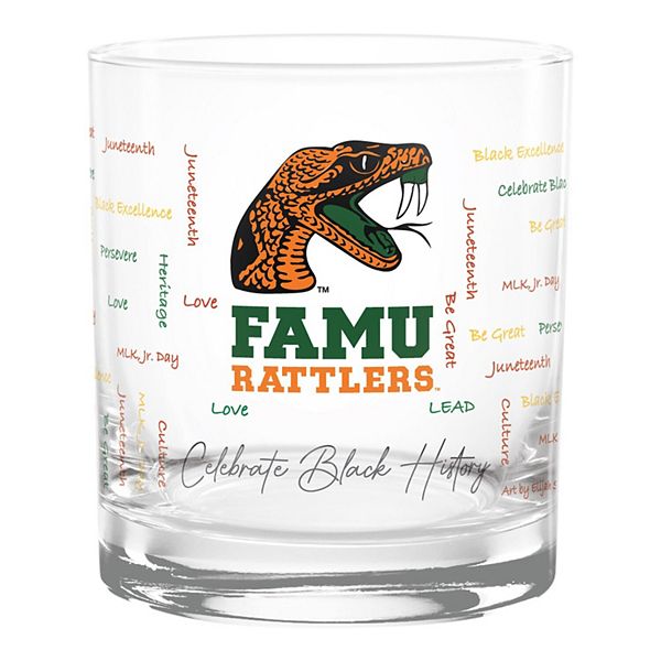 Florida A&M Rattlers 14oz. Black History Month Rocks Glass Indigo Falls