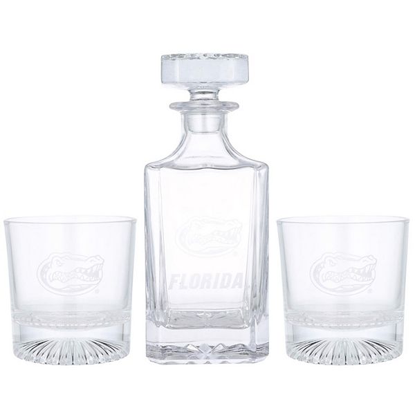 Florida Gators Decanter & Two Rocks Glasses Set The Memory Company