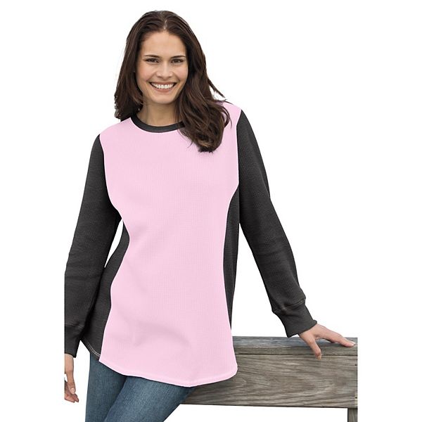 Женская Футболка Woman Within Colorblock Scoopneck Thermal Woman Within