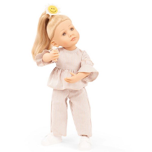 Gotz Little Kidz - Lotta Doll - 14" Multi-Jointed Standing Doll, Long Blond Hair To Wash & Style, 2 Piece Suit Outfit, Handcrafted Gotz