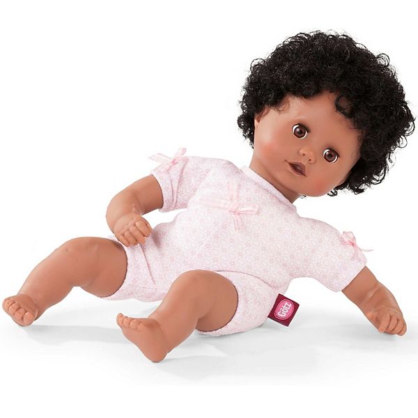 Gotz Muffin to Dress 13" African American Soft Body Baby Doll with Brown Sleeping Eyes and Black Curly Hair to Wash & Style Gotz