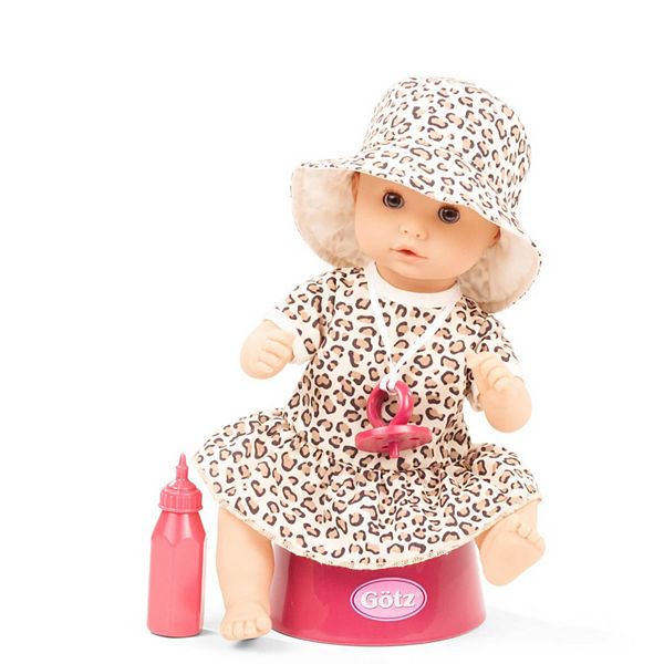 Gotz Aquini Potty Baby Doll 13" Drink & Wet Waterproof Doll, Potty Seat and Accessories Gotz