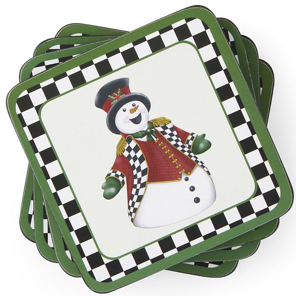 Pimpernel Black And White Christmas Coasters, Set Of 6 Pimpernel