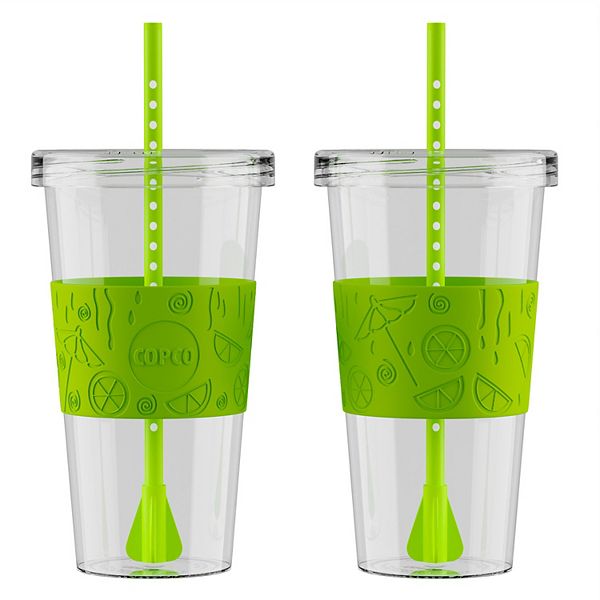 Copco Sierra 2-pack 24 Oz. Iced Beverage Tumbler Cup With Straw & Spill Resistant Lid Copco